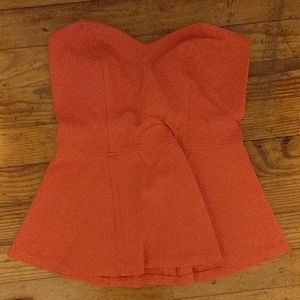 Peplum strapless top